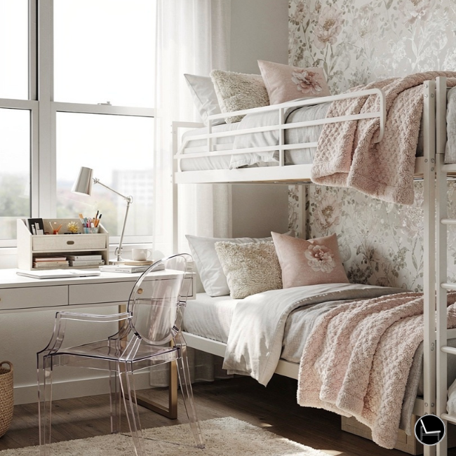 dorm room bed styling with Twin XL bedding and mattress topper