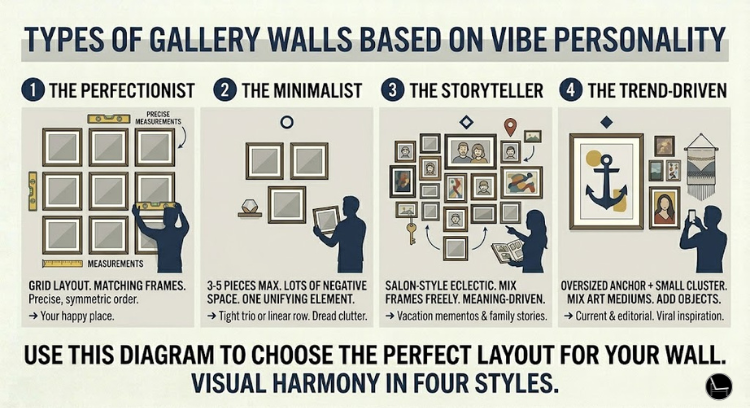 how to hang a gallery wall based on your personality vibe