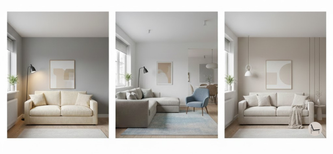 How to choose sofa colors based on room challenges including dark rooms open concept and low ceilings