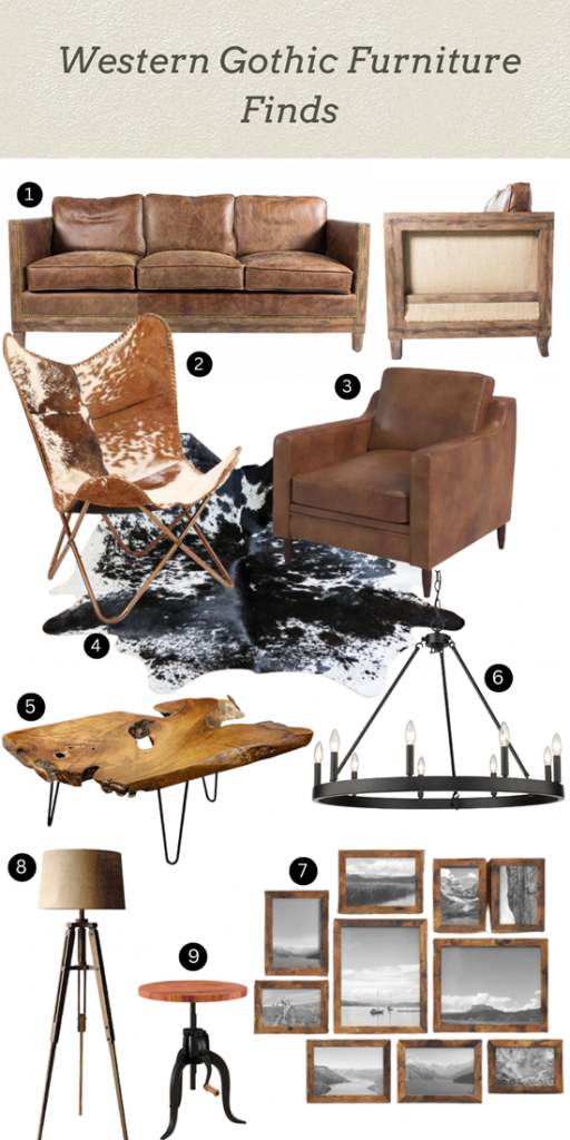 Western Gothic Design Furniture Mood Board
