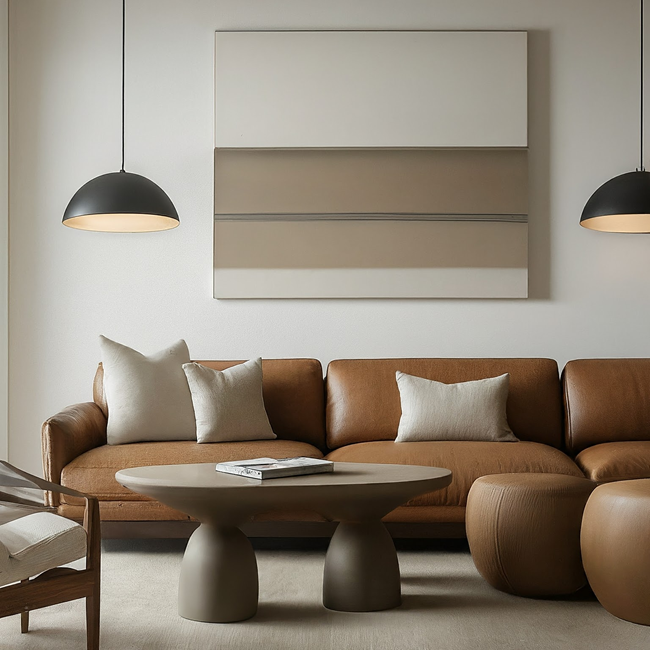 modern-earthy-living-room-with-brown-leather-sofa-and-modern-ceiling-lights
