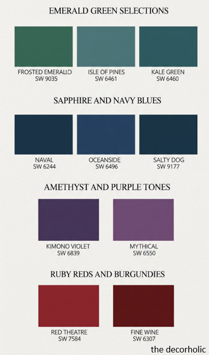Best Sherwin-williams jewel tone wall colors mood boards