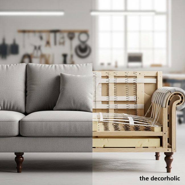 sofa buying guide showing a sofa frame