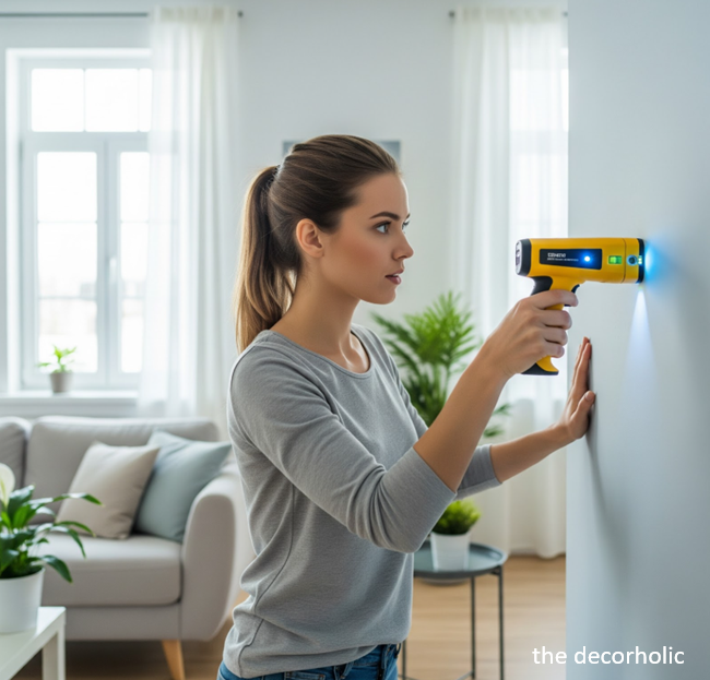 how to use a stud finder to hang wall art and mirrors
