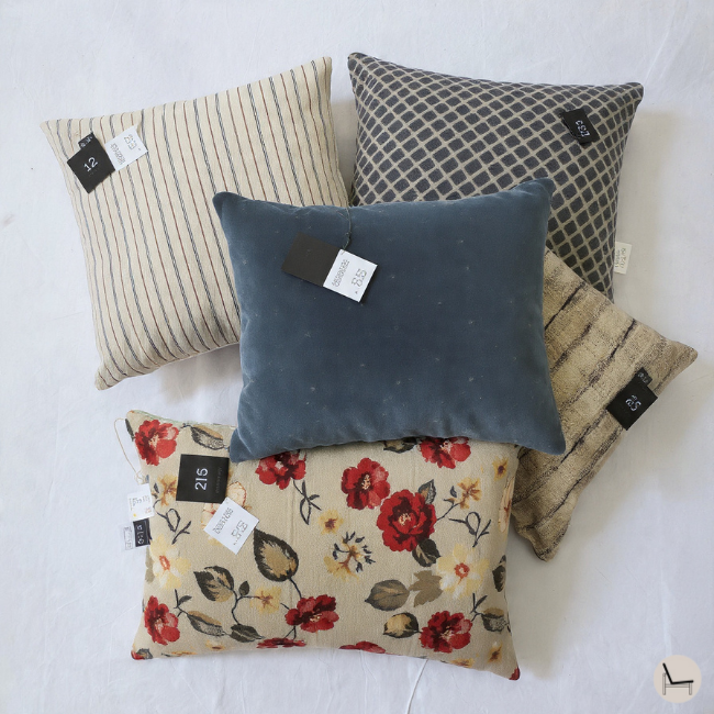 Affordable throw pillow arrangement under $150 for arranging pillows on a couch