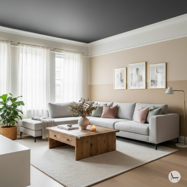 how to use color capping in a contemporary living room