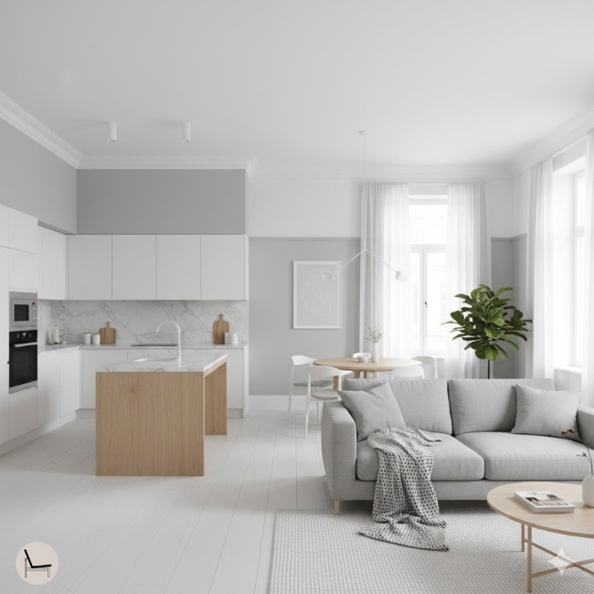 open floor plant modern apartment using the paint color capping technique for 2026