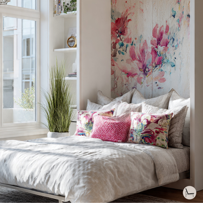 best murphy beds for small rental spaces in a feminine chic decor style