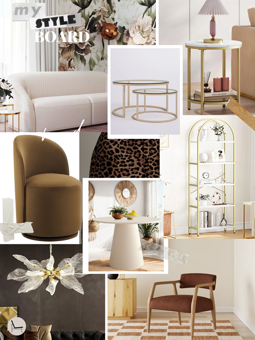 chic rental friendly home decor mood board on a budget