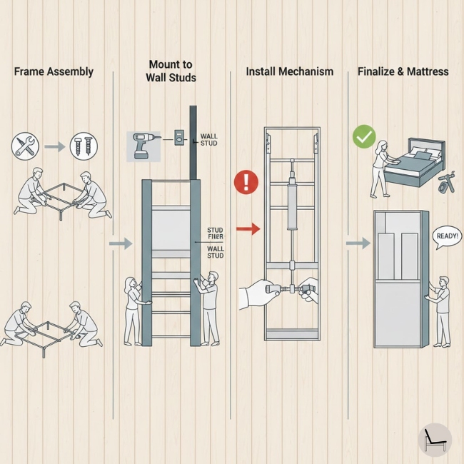 how to install a murphy bed step by step guide