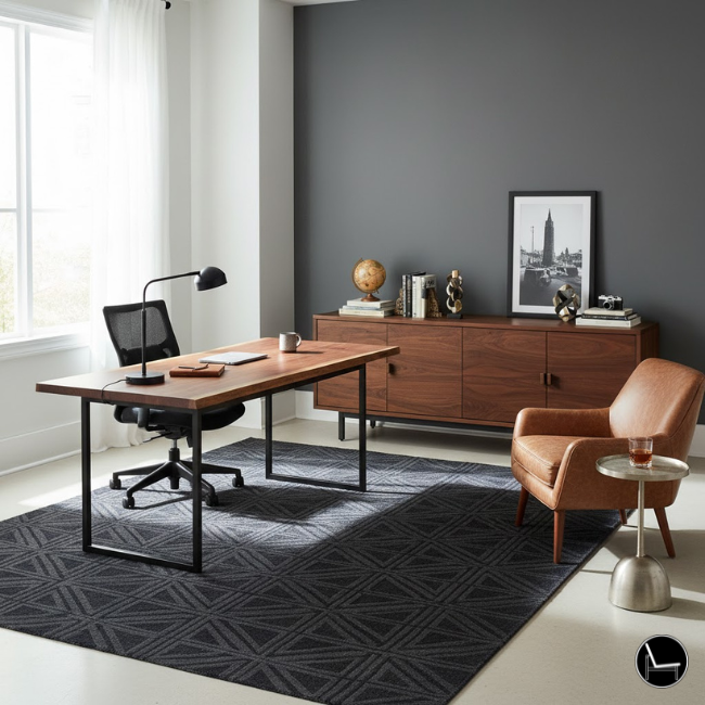 masculine home office layout principals