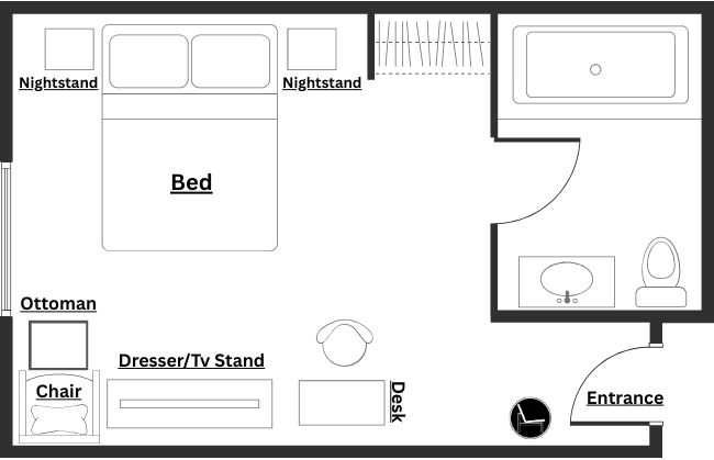 men's bedroom decor layout with all the furniture essentails