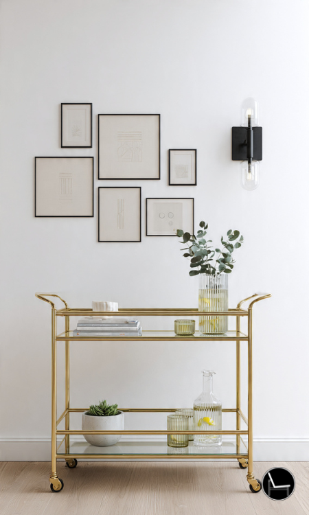 how to style a bar cart without alcohol with simple minimalist decor