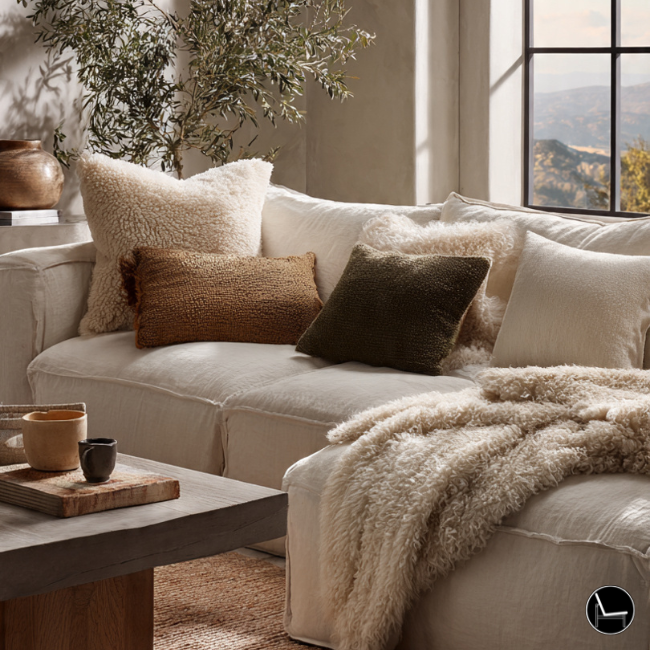 organic modern home textiles living room