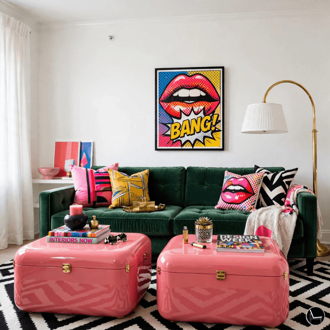 best furniture for a small living room in eclectic style